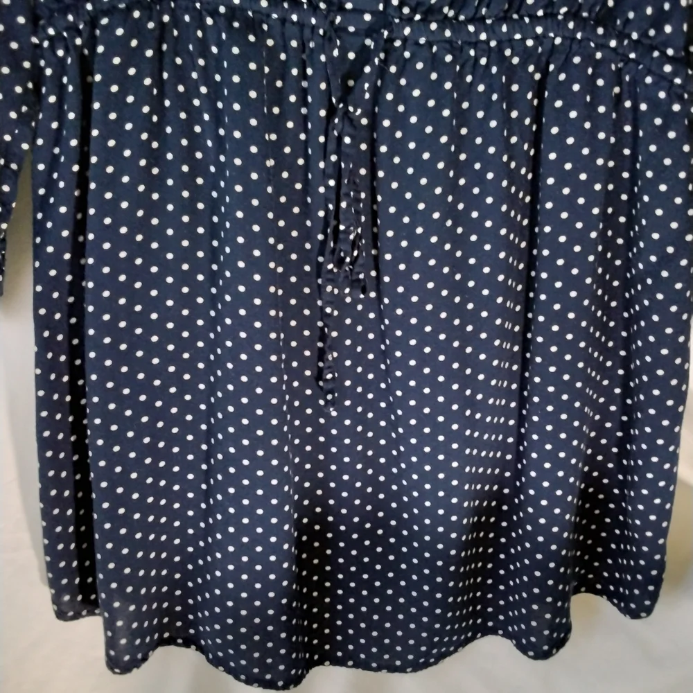 Motherhood Navy and White Polka Dot Blouse
